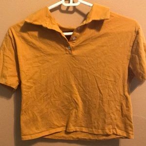 cropped mustard collared shirt